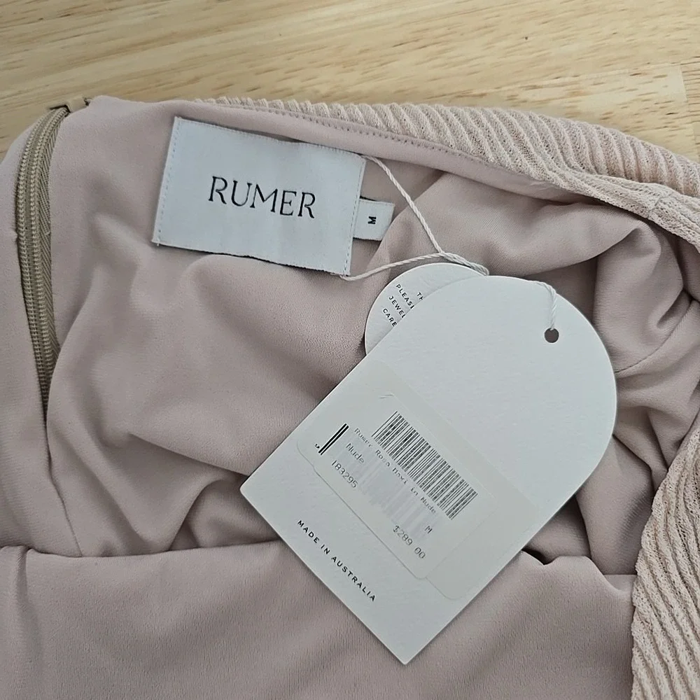 NWT Revolve Rumer Rosa Maxi Dress Pastel Pink Sleeveless Ribbed Side Slit Medium